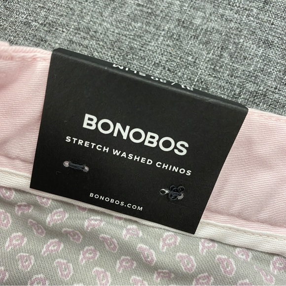 NWT Bonobos Pink Cadillac Stretch Washed Chino Pants - Size 31x30 Slim Men’s - Picture 9 of 12